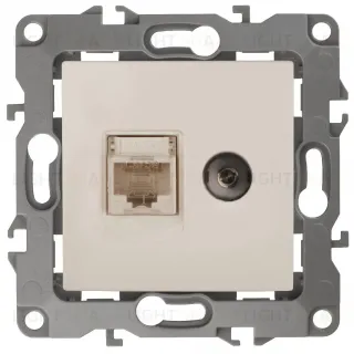 Розетка комбинированная RJ45+TV Эра 12-3110-02 Б0027442