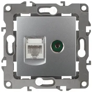 Розетка комбинированная RJ45+TV Эра 12-3110-03 Б0027443