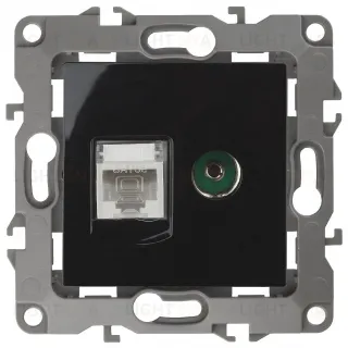 Розетка комбинированная RJ45+TV Эра 12-3110-06 Б0027446