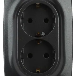 Розетка 2x2P+E Schuko со шторками Эра 12-2108-05 Б0036446