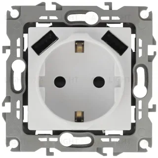 Розетка 2P+E со шторками и 2xUSB Эра 12-4109-01 Б0047840