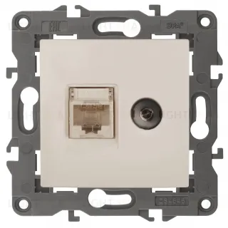 Розетка RJ45+TV Эра 14-3110-02 Б0034315