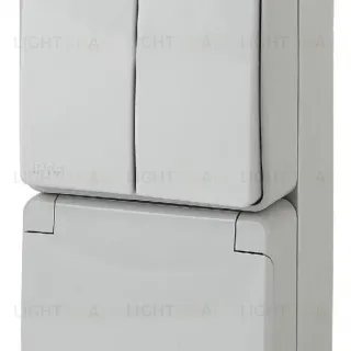 Блок розетка + выключатель двойной Эра 11-7608-03 Б0035999
