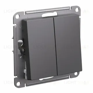 Выключатель 2-клавишный Systeme Electric AtlasDesign Базальт ATN001451