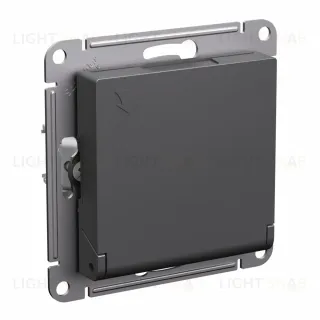 Розетка с/з со шторками с крышкой Systeme Electric AtlasDesign Базальт ATN001446