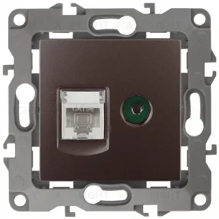 Розетка комбинированная RJ45+TV Эра 12-3110-13 Б0027448