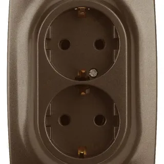 Розетка 2X2P+E Schuko со шторками Эра 12-2108-13 Б0036449
