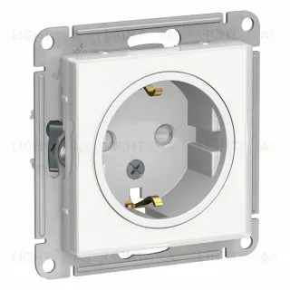 Розетка с/з со шторками Systeme Electric AtlasDesign Art Бел ATN200145