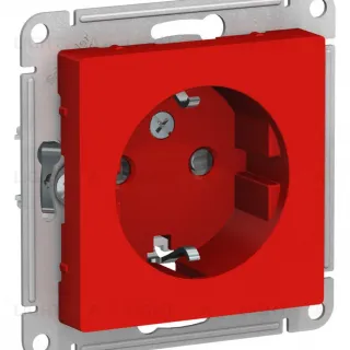 Розетка с/з со шторками Systeme Electric AtlasDesign Красный ATN002045