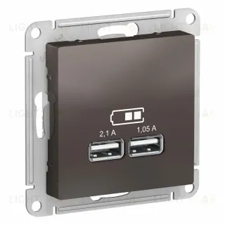 Розетка USB 2 порта Systeme Electric AtlasDesign Мокко ATN000633