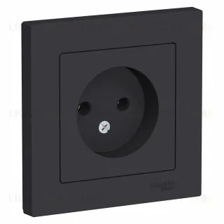 Розетка б/з, 16А Systeme Electric AtlasDesign Карбон ATN001040