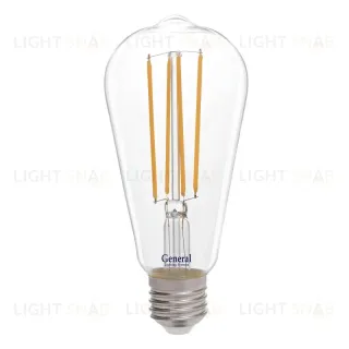 Филаментная светодиодная лампа General GLDEN-ST64S-10-230-E27-4500 655305