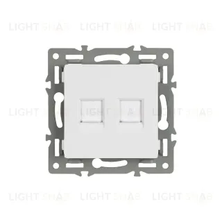 Механизм компьютерной розетки двойной Arlight SCT-MPC2-PL-WH (RJ-45, CAT6) 045336