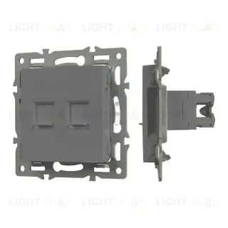 Механизм компьютерной розетки двойной Arlight SCT-MPC2-PL-GR (RJ-45, CAT6) 045338