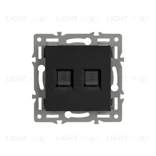 Механизм компьютерной розетки двойной Arlight SCT-MPC2-PL-BK (RJ-45, CAT6) 045337