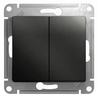 Выключатель 2-клавишный, сх.5, 10АХ Systeme Electric Glossa Антрацит GSL000751