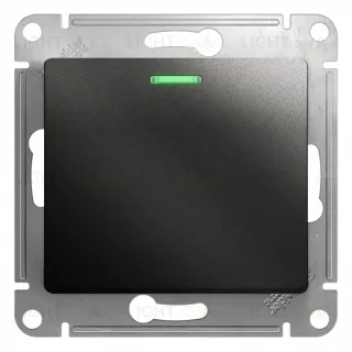 Выключатель 1-клавишный с подсветкой сх.1а, 10AX Systeme Electric Glossa Антрацит GSL000713