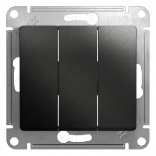Выключатель 3-клавишный сх.3, 10AX Systeme Electric Glossa Антрацит GSL000731