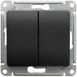 Переключатель 2-клавишный, сх.6, 10АХ Systeme Electric Glossa Антрацит GSL000765