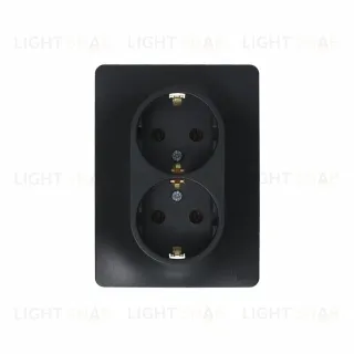 Розетка 2-ая с/з, 16А (в сборе) Systeme Electric Glossa Антрацит GSL000724