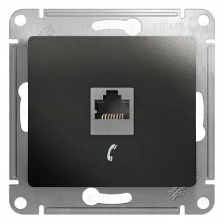 Розетка телефонная RJ11 Systeme Electric Glossa Антрацит GSL000781T