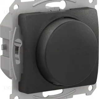 Светорегулятор (диммер) повор-нажим, LED, RC Systeme Electric Glossa Антрацит GSL000723