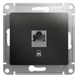 Розетка компьютерная RJ45 кат.5E Systeme Electric Glossa Антрацит GSL000781K