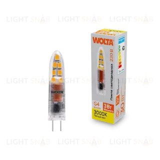 Светодиодная лампа WOLTA 3Вт 3000K G4 матовая WSTD-JC-220V3W3KG4-P