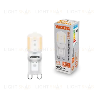 Светодиодная лампа WOLTA 5Вт 4000K G9 матовая WSTD-JCD-5W4KG9-P