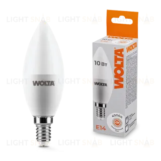 Светодиодная лампа WOLTA 10Вт 4000K E14 свеча матовая 25SC10E14