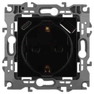 Розетка со шторками с USB type-A+C Эра 12-4108-06 Б0067746
