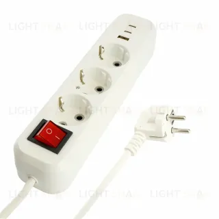 Удлинитель 3-местный с/з с выключателем Stekker Home HM071-31-03 50137