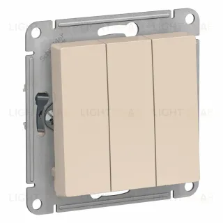 Выключатель 3-клавишный сх.1+1+1, 10АХ Systeme Electric AtlasDesign Бежевый ATN000231