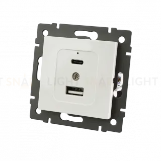 Механизм USB розетки Arlight SCT-MUAC-PL-WH-V (5V, 3A, QC4) 049839