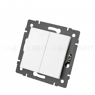 Механизм выключателя двухклавишный самовозвратный Arlight SWT-MKR2-PL-WH-V (250V, 10A) 049883