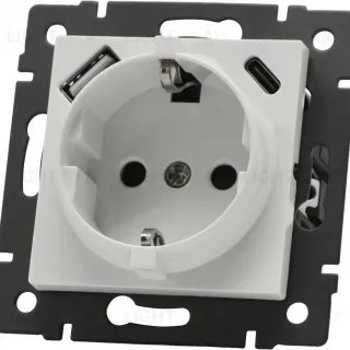 Механизм розетки с быстрой USB зарядкой Arlight SCT-MUAC-PL-WH-V (250V, 16A) 049822