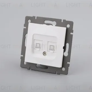 Механизм компьютерной розетки двойной Arlight SCT-MPC2-PL-WH-V (RJ-45, CAT6) 049854