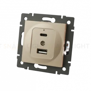 Механизм USB розетки Arlight SCT-MUAC-PL-GD-V (5V, 3A, QC4) 049841