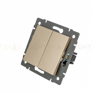 Механизм выключателя двухклавишный самовозвратный Arlight SWT-MKR2-PL-GD-V (250V, 10A) 049886