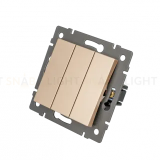 Механизм выключателя трехклавишный непроходной Arlight SWT-MK03-PL-GD-V (250V, 10A) 049899