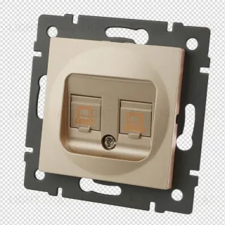 Механизм компьютерной розетки двойной Arlight SCT-MPC2-PL-GD-V (RJ-45, CAT6) 049850