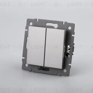 Механизм выключателя двухклавишный самовозвратный Arlight SWT-MKR2-PL-GR-V (250V, 10A) 049885