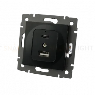 Механизм USB розетки Arlight SCT-MUAC-PL-BK-V (5V, 3A, QC4) 049838
