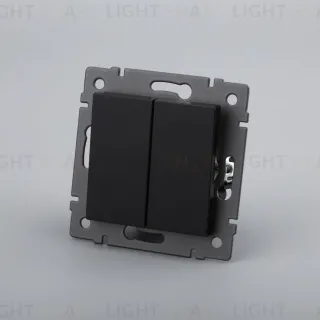 Механизм выключателя двухклавишный проходной Arlight SWT-MKP2-PL-BK-V (250V, 10A) 049893