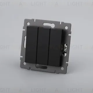 Механизм выключателя трехклавишный непроходной Arlight SWT-MK03-PL-BK-V (250V, 10A) 049897