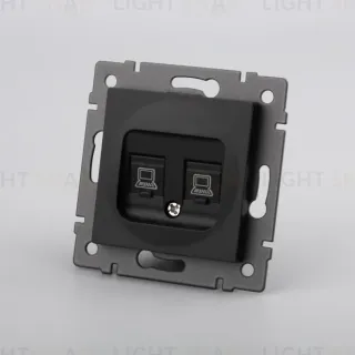 Механизм компьютерной розетки двойной Arlight SCT-MPC2-PL-BK-V (RJ-45, CAT6) 049853