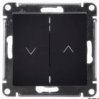 Выключатель 2-клавишный жалюзи, 10А, Systeme Electric AtlasDesign Базальт ATN001419