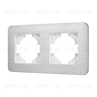 Рамка на 2 поста алюминиевая Arlight FRM-AKIRY-AL-2-SR 049724