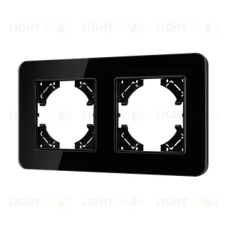 Рамка на 2 поста стеклянная Arlight FRM-OMALI-GS-2-BK 049693