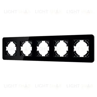Рамка на 5 постов стеклянная Arlight FRM-OMALI-GS-5-BK 049705